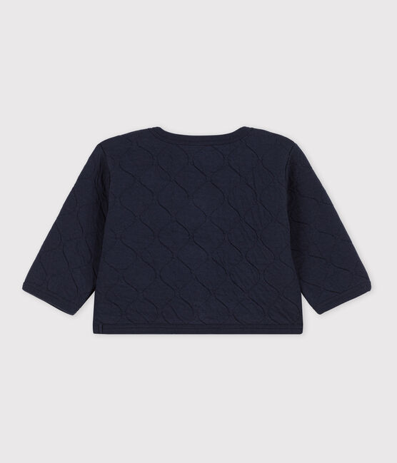 Cardigan bébé en tubique matelassé bleu SMOKING