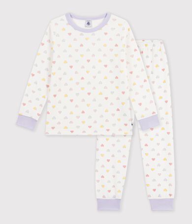 Fluwelen kinderpyjama met hartjesprint