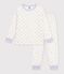 Pyjama enfant en velours &agrave; c&oelig;urs blanc/multicouleur