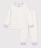 Fluwelen kinderpyjama met hartjesprint wit/multicouleur