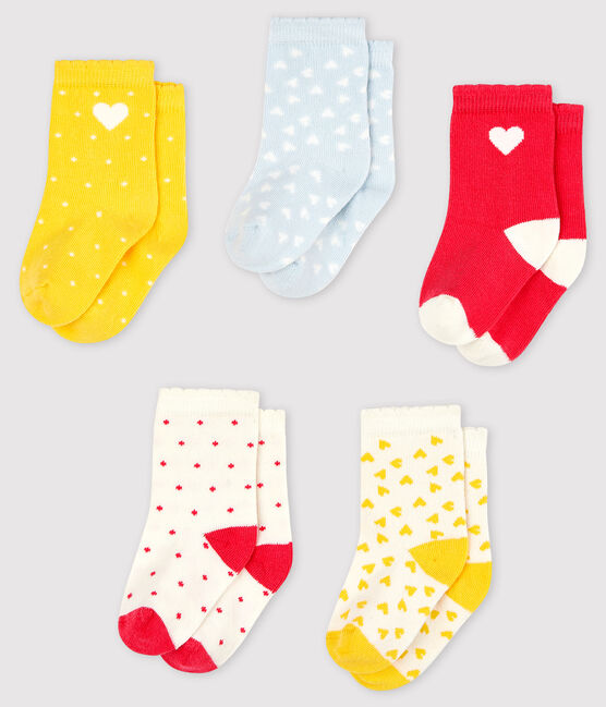 Set van 5 paar sokken met motiefje voor baby meisje variante 1