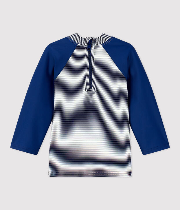 Anti-UV T-shirt van gerecycleerd materiaal voor baby's blauw/wit