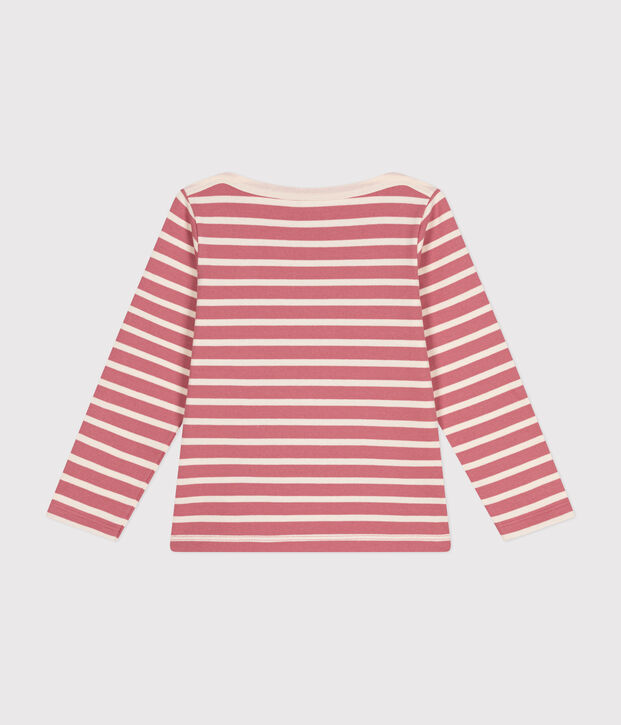 Iconisch marinetruitje in katoen voor meisjes/jongens roze/ecru