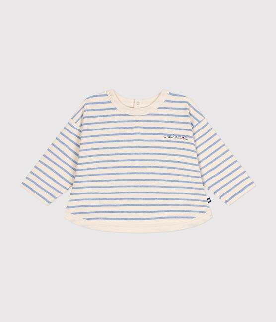 Tee-shirt manches longues en tubique bébé blanc AVALANCHE/ SKY CHINE