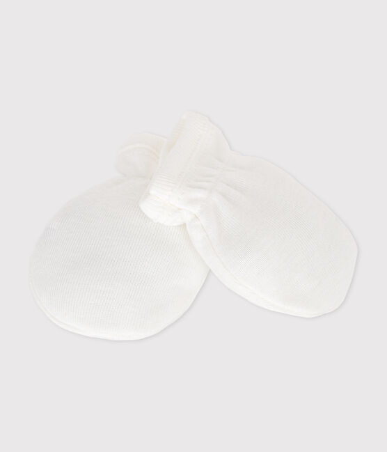 Babywantjes van effen katoen wit MARSHMALLOW