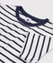 T-shirt col rond iconique en coton rayé Femme blanc MARSHMALLOW/bleu SMOKING