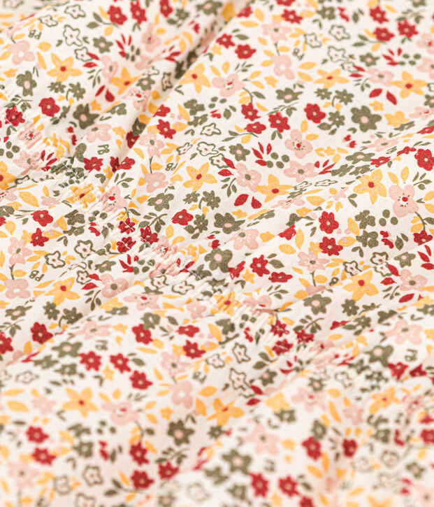 Combinaison courte b&eacute;b&eacute; en popeline imprim&eacute;e &eacute;cru/multicouleur