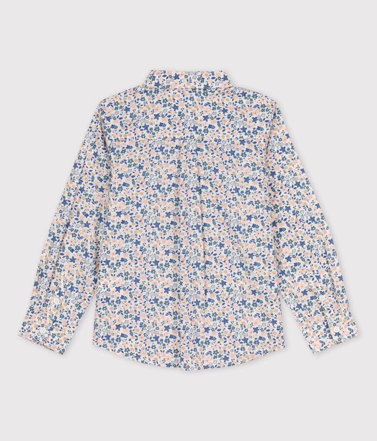 Jongenshemd van popeline wit/multicouleur