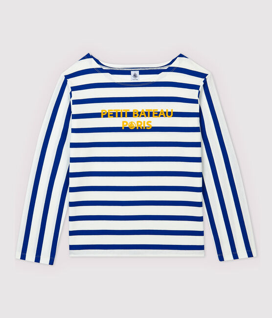 Lichte marinière Dames wit MARSHMALLOW/blauw SURF