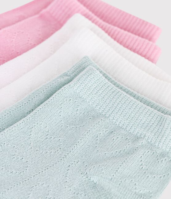 3 paires de chaussettes enfant en coton ajourés cœurs variante 1