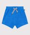 Korte babybroek van effen badstof blauw