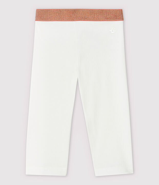 Cropped legging van lycra jersey voor meisjes wit