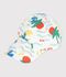 Katoenen kinderpet met palmprint ecru/multicouleur
