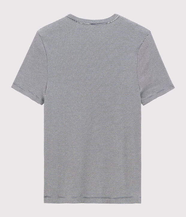 T-shirt met korte mouwen Heren. blauw/wit