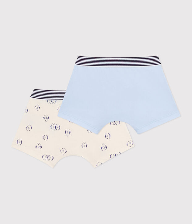 Lot de boxers enfant en coton imprim&eacute; pingouins multicouleur