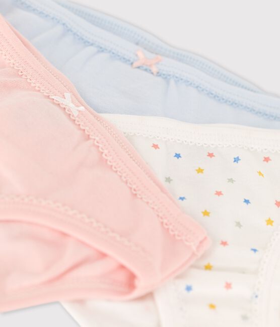 Lot de 3 culottes petite fille mini étoiles en coton biologique variante 1