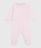 Fluwelen babypyjama met effen kraag roze BARELY
