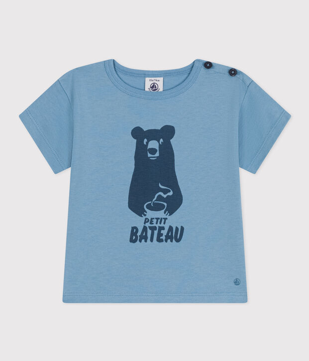T-shirt met korte mouwen in jerseystof voor baby's blauw