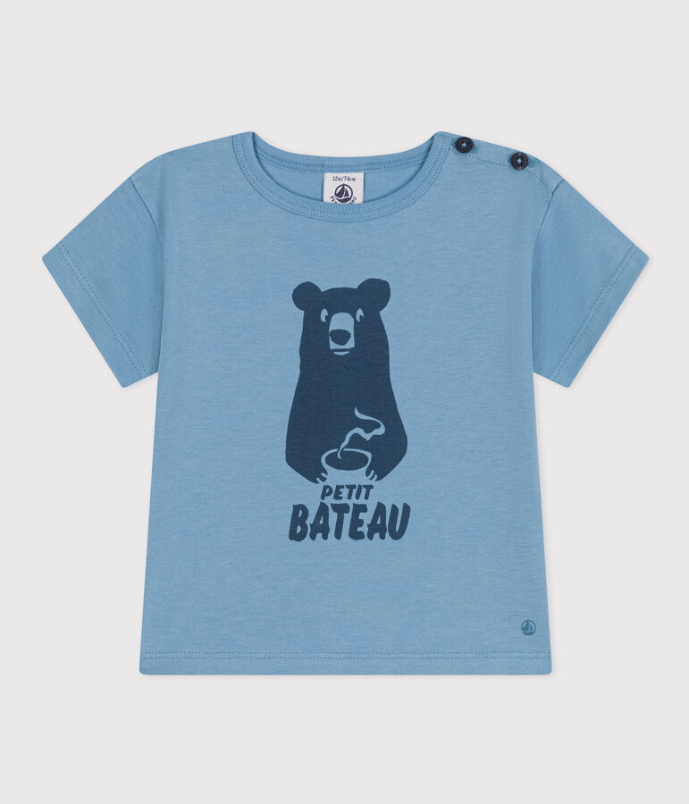 T-shirt met korte mouwen in jerseystof voor baby's blauw AZUL