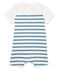 Kort babypakje met korte mouwen voor baby jongen wit MARSHMALLOW/blauw FONTAINE