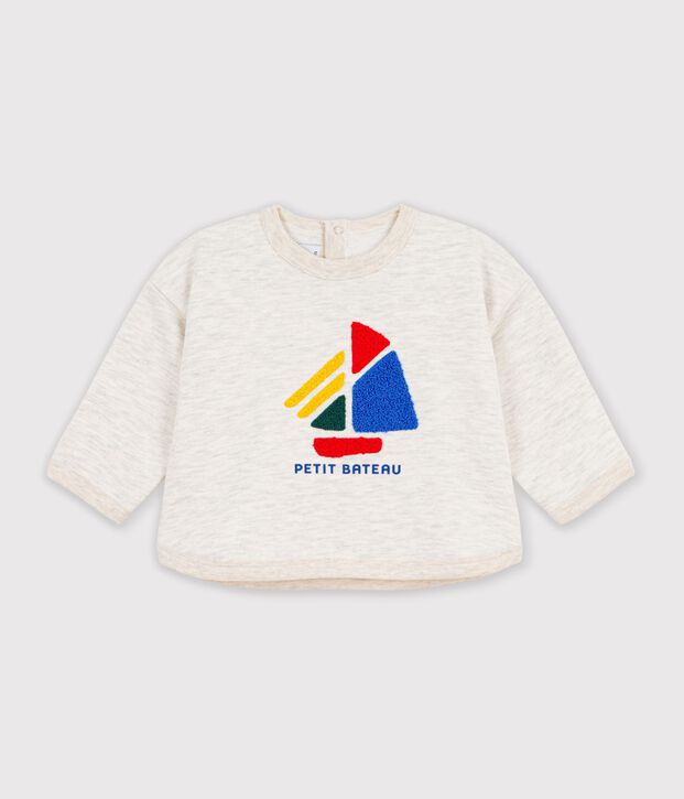 Katoenen effen sweatshirt voor baby's met motief met boten MONTELIMAR CHINE