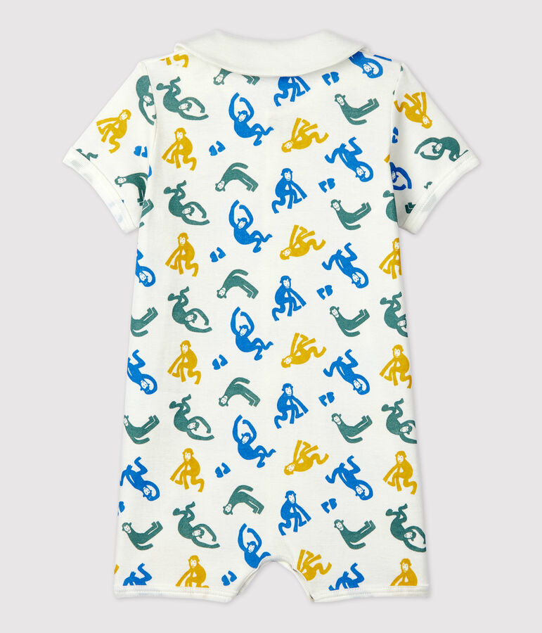 Combicourt b&eacute;b&eacute; singes phosphorescents en coton blanc/multicouleur