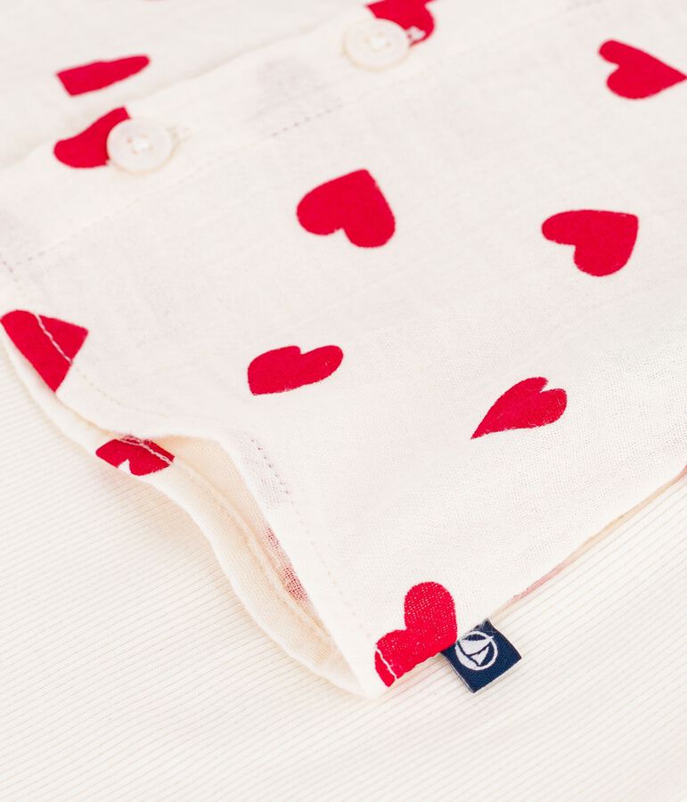 Tweedelig lang babysetje van katoen, met een bloesje met print en een legging multicouleur