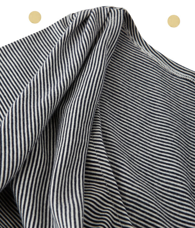 Robe longue femme &agrave; manches longues. Petit bateau x Marie-Agn&egrave;s Gillot blauw/wit