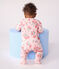 Babypyjama in tubic met bloemenprint roze JOLI/wit MULTICO
