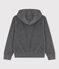 Polar in fleece met kap meisje/jongen grijs GRIS FONCE/ DARK GREY