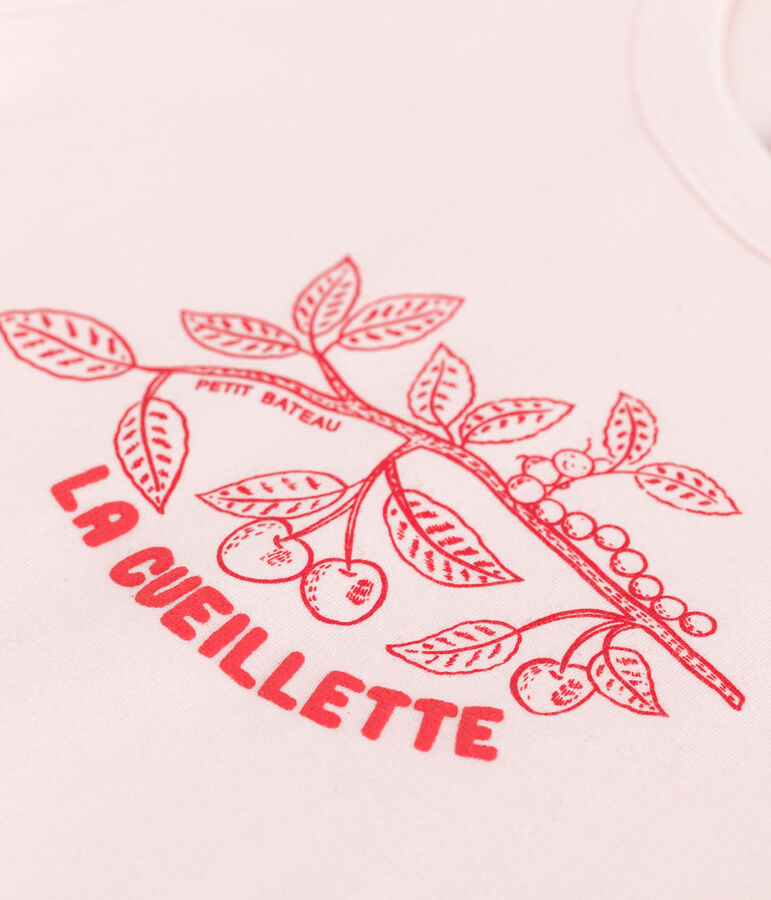 Teeshirt enfant en coton manches courtes imprim&eacute; rose