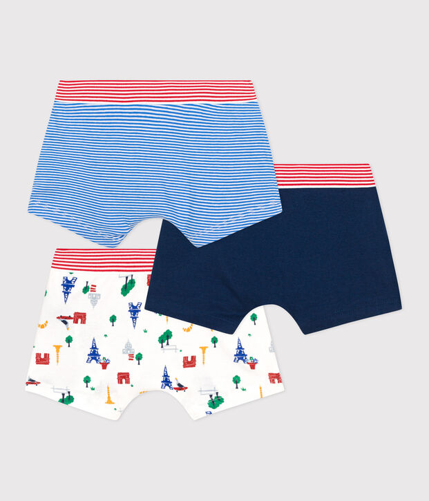 Lot de 3 boxers Paris en coton enfant multicouleur