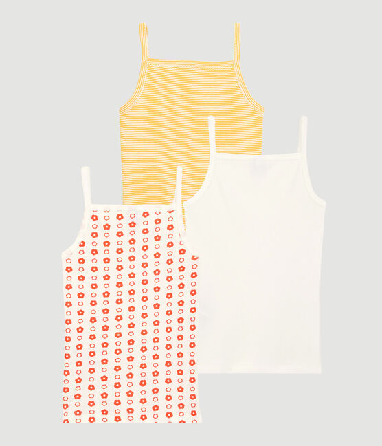 Lot de 3 chemises à bretelles imprimé fleur graphique petite fille en coton biologique variante 1