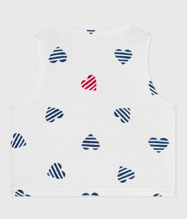 Gilet sans manche r&eacute;versible b&eacute;b&eacute; en coton imprim&eacute; rouge/rouge