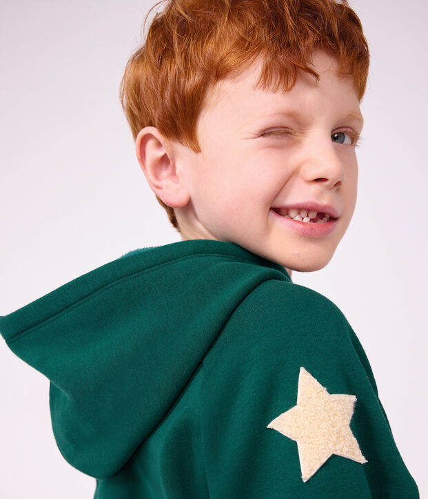 Effen katoenen sweatshirt met kap voor kinderen TREE