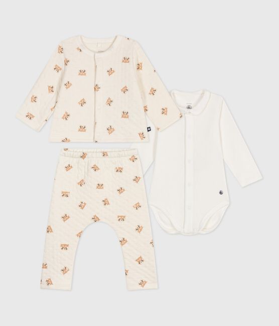 Ensemble 3 pièces bébé imprimé pandas roux en coton MILK/ MULTICO