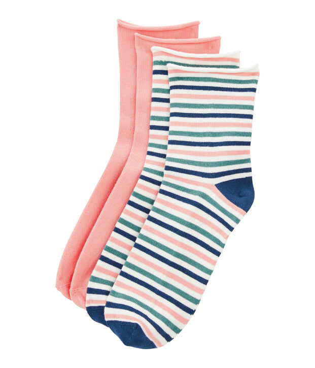 Set van 2 paar damessokken multicouleur