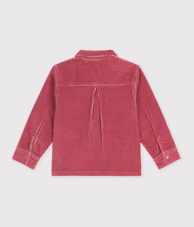 Effen fluwelen kinderhemd roze