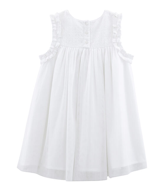 Robe de cérémonie enfant fille blanc ECUME/jaune OR