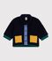 Effen babyjasje, gewatteerd in sherpa blauw/multicouleur
