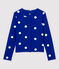 Cardigan en coton/lin imprimé Femme bleu SURF/blanc MARSHMALLOW