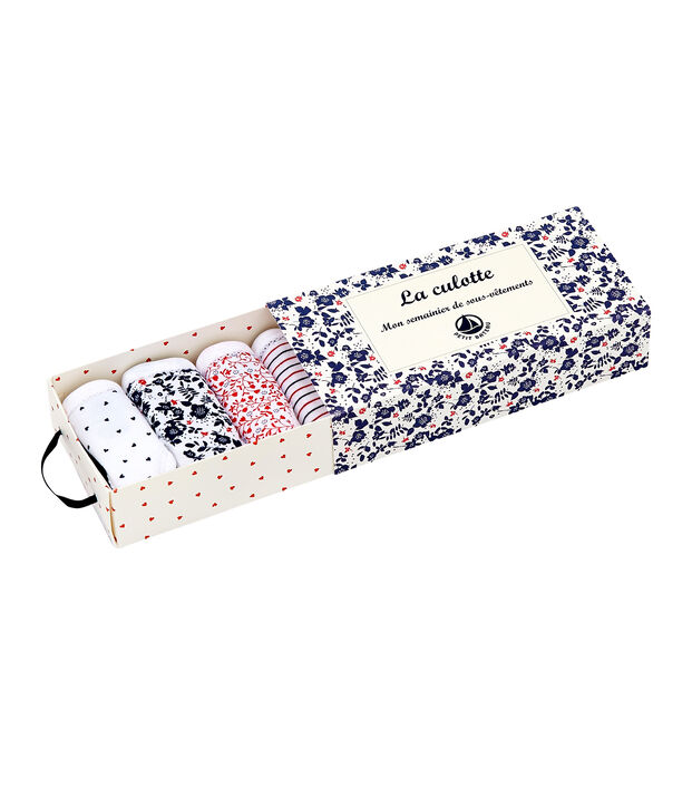 Set van 5 meisjesslipjes wit