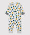 Combinaison en molleton bébé. gris BELUGA/blanc MULTICO
