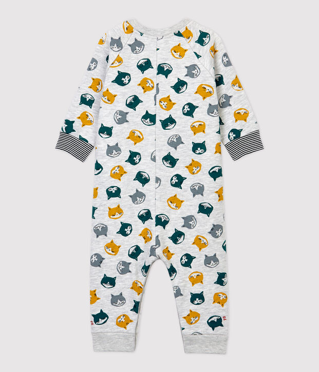 Jumpsuit baby van molton. grijs/multicouleur