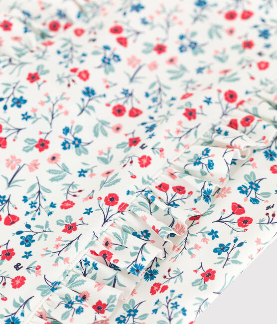 Eendelig badpak met bloemenprint voor kinderen wit MARSHMALLOW/wit MULTICO