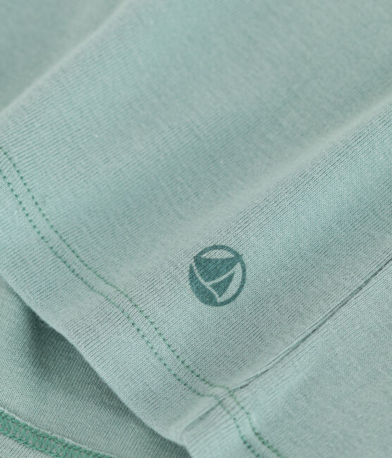 Teeshirt enfant en coton manches courtes uni vert PAUL