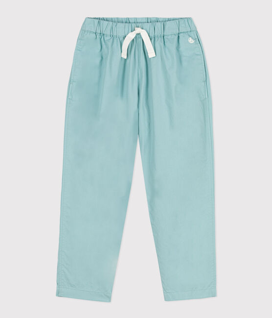 Wijde broek van katoenen keperstof voor jongens groen BOB