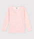 Tee-shirt manches longues milleraies petite fille en laine et coton