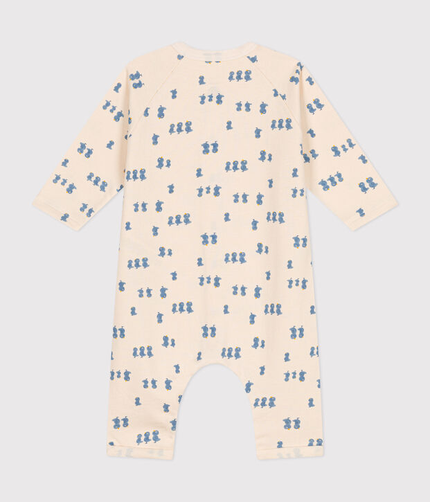 Combinaison longue en molleton b&eacute;b&eacute; &eacute;cru/multicouleur