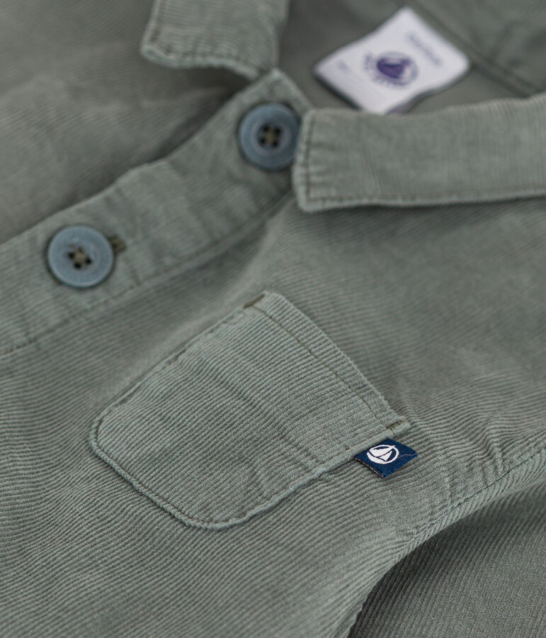 Combinaison longue en velours fin b&eacute;b&eacute; gris